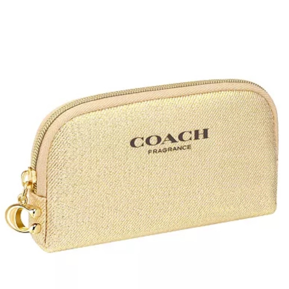 Coach Gold Glitter Coated Canvas cosmetic bag / pouch - Mini sized